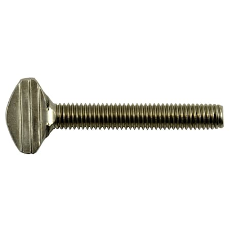 Midwest Fastener Thumb Screw, M1.25 Thread Size, Stainless Steel, 50 mm Lg, 2 PK 34458